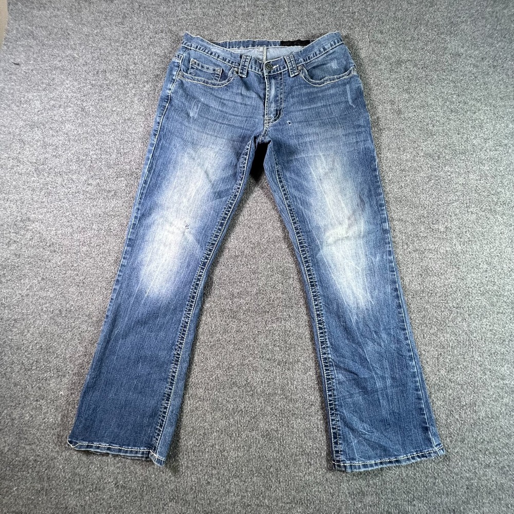 Vintage Axel Wolcott Bootcut Jeans Men's 32x32 Blue Cotton Denim Faded Stretch